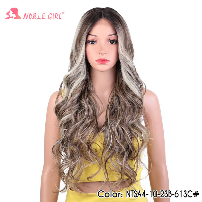 Synthetic Lace Front Wig Long Wavy 30" Glueless Wig Lace Wig For Women Lace Front Wig Highlight Wig Lace Front Cosplay Wig