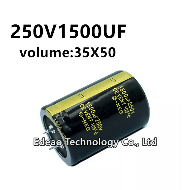 2Pcs/lot 250V 1500UF 250V1500UF 1500UF250V volume: 35X50 mm audio power amplifier inverter aluminum electrolytic capacitor