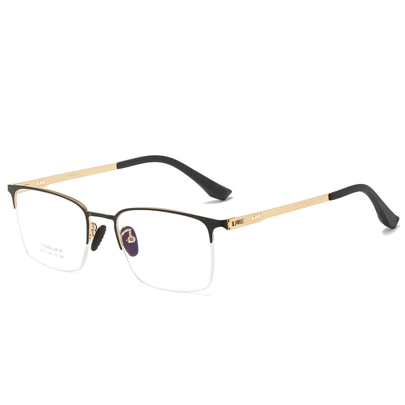 Gafas de miopía ultraligeras para hombres, medio Marco, no magnético, titanio, tornillo, opción
