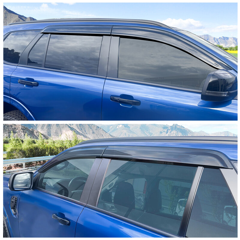 Cab Window Visor Rain Vent Shade Weathershields For Ford Everest 2023 2024 Next Gen Double Cabin Car Accessories