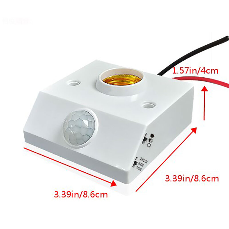 AC85-265V Automatic Human Body Infrared IR Sensor Lamp Holder LED Bulb Light E27 Base PIR  Detector Wall Lamp Holder Socket