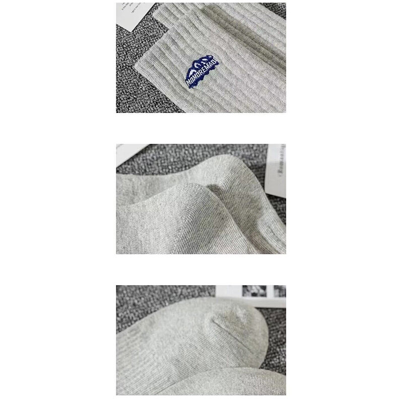Calcetines deportivos Unisex, medias transpirables, cómodas, bordadas, japonesas, Vintage, versátiles, Color sólido