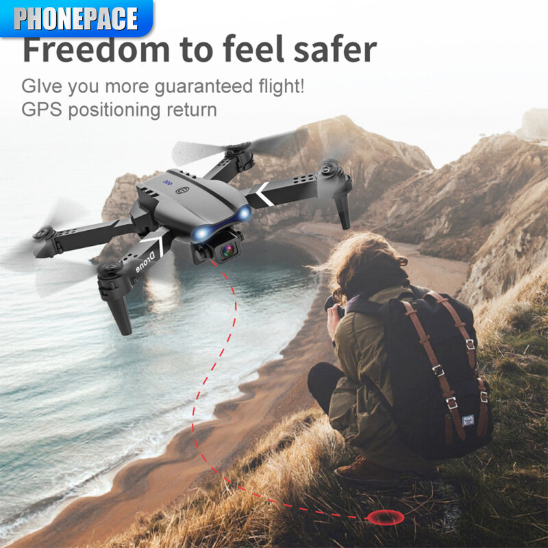 E99 Pro Quadcopter بدون طيار مع مقبض جهاز تحكم عن بعد ، طائرات بأربعة محاور ، HD ، 6K ، تصوير ، UAV ، تثبيت الارتفاع ، ألعاب طائرات هليكوبتر