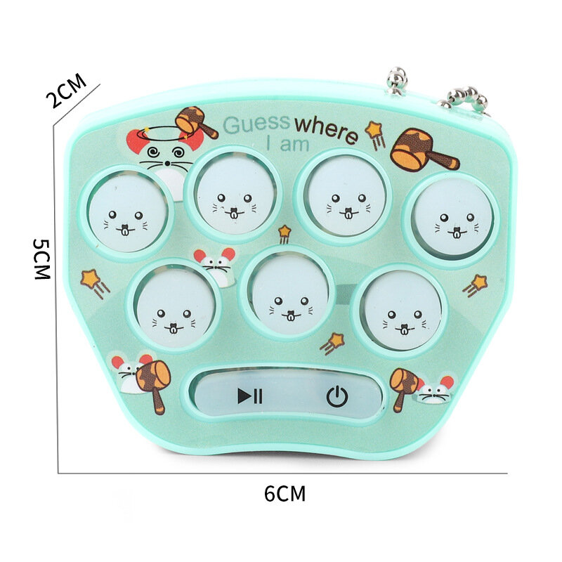 Mini consola de juegos de bolsillo whack-a-mole para adultos y niños, rompecabezas de ocio interactivo para padres e hijos, lindo juguete de dibujos animados con llavero