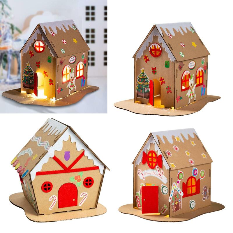 Diy bożonarodzeniowe domy zestawy DIY zabawki do wczesnej edukacji materiał dydaktyczny bożonarodzeniowa gra imprezowa dla dzieci w wieku przedszkolnym
