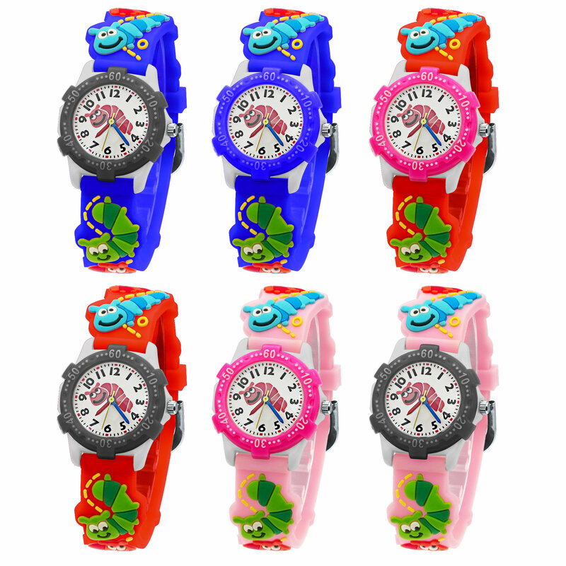 Novo dos desenhos animados dial luminoso relógio de quartzo esportes casuais rotatable bonito do bebê menino menina relógio de ano novo presente relogio infantil