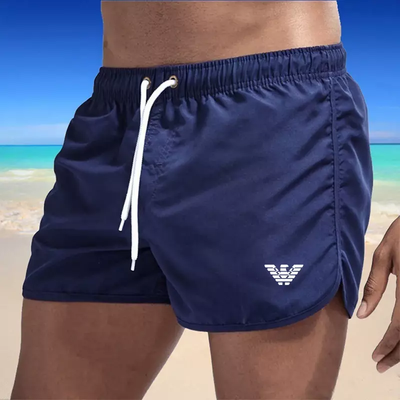 Shorts de praia para musculação masculino, Bermuda casual fina, shorts esportivos fitness, shorts masculinos, secagem rápida, moda ginástica, verão