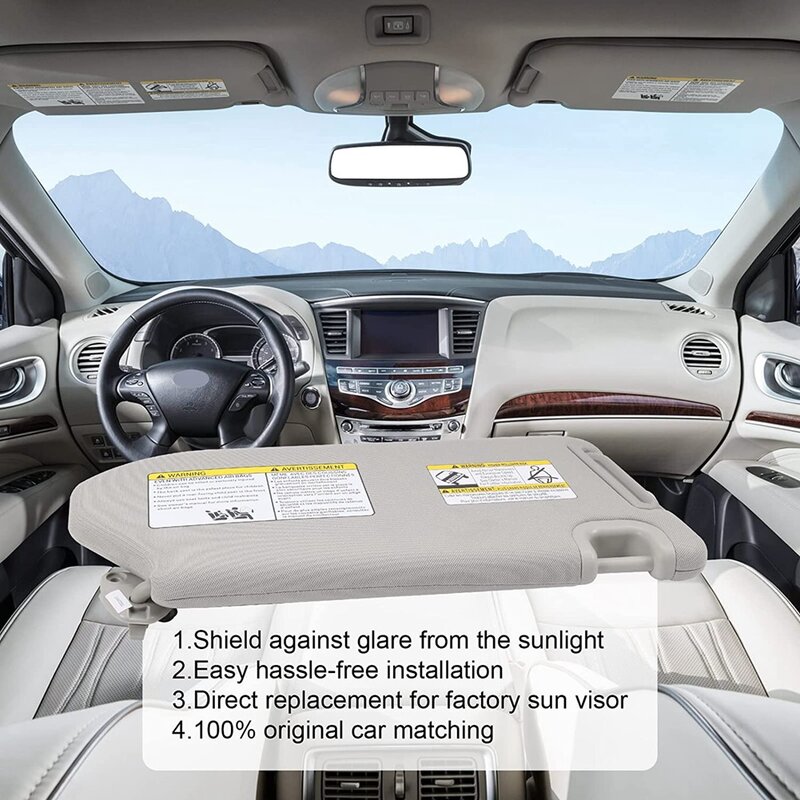 Солнцезащитный козырек для Nissan- Pathfinder 2013-2018, левая сторона водителя