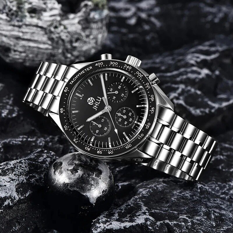 Original Jhlu Top Brand Men Watche Luxury Automatic Quartz Chronograph Waterproof Sport Stainless Steel Clock Relogio Watch Men