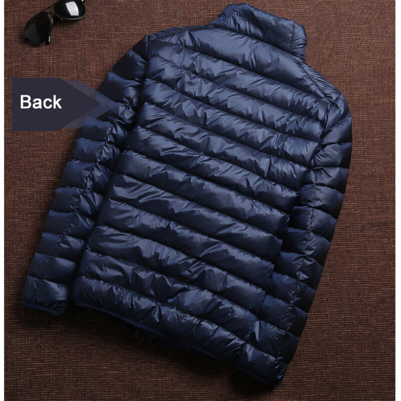 Mens Autumn Duck Down Jacket Ultralight Men Winter Coat Portable Waterproof Travel Down Parkas Fashion Stand Collar Thin Outwear