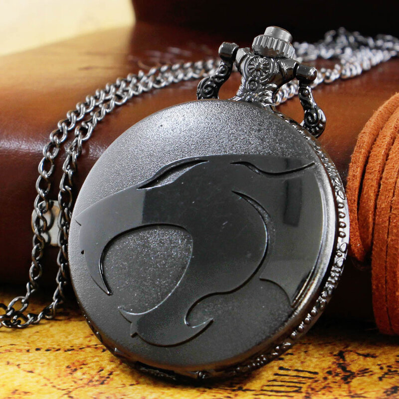 Relojes de bolsillo de cuarzo negro clásico para hombres Unisex, reloj de bolsillo con colgante Steampunk, Fob, collar de cadena de 80cm, regalos de cumpleaños