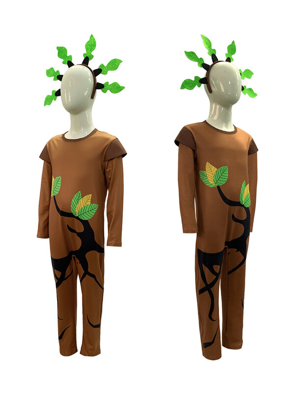Kinder Baum Kostüm Unisex Jungen Phantasie verkleiden Halloween Kostüme Kind Vorhersage Baum Overall Blatt Stirnband Drama Party Outfit
