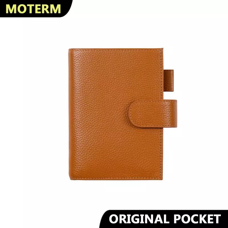 Moterm-cubierta de planificador Original para cuaderno de bolsillo Moleskine (3,5x5,5 "), organizador de cuaderno de piel de vaca de grano Guijarro, Agenda y diario