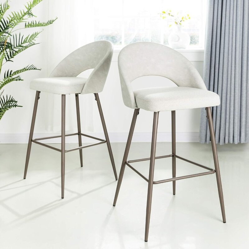 Современные высокие барные стулья glitzhome, набор из 2, 40-дюймовых высоких барных стульев, барные стулья с металлической высотой