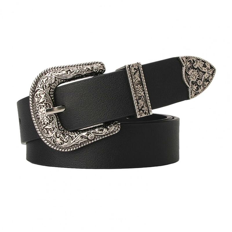Retro Style Women Belt Vintage Style Faux Leather Waistband with Adjustable Length Multi Holes Design for Women Retro for Jeans