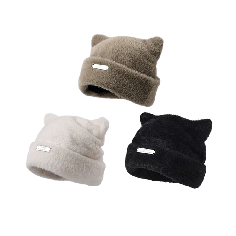 Solid color simple beautiful fashion ladies warm beanie for daily wear