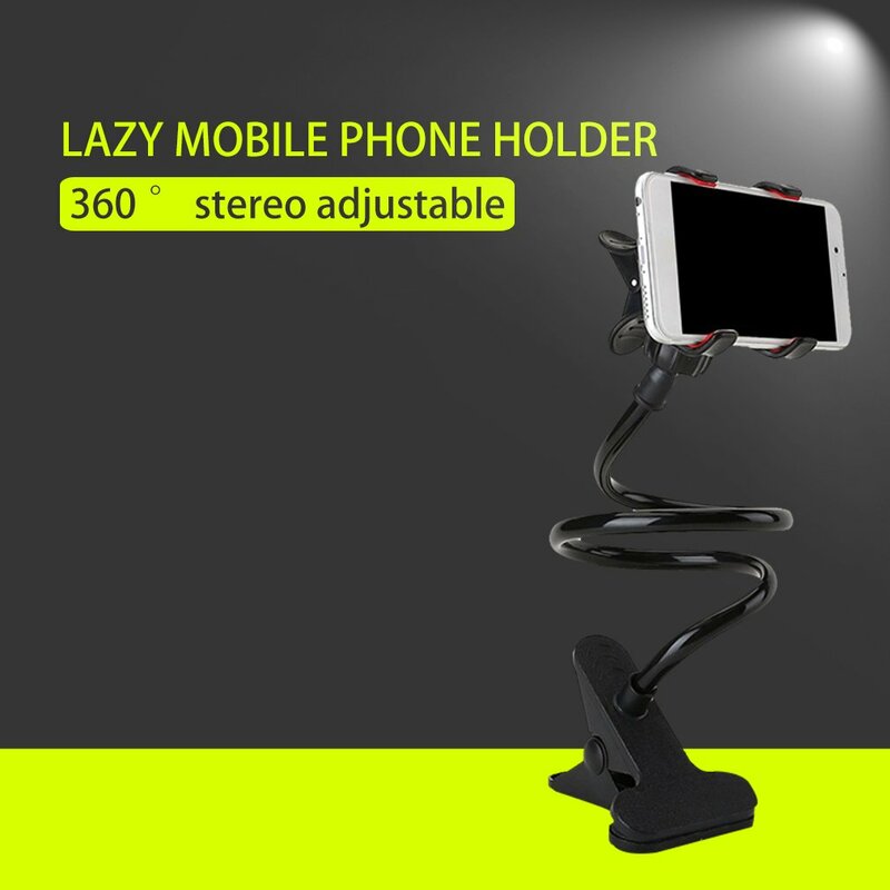 Lazy Mobile Phone Gooseneck Stand Holder Stents 360 Rotation Flexible Bed Desk Table Clip Bracket for Phone Flexible Holder Arm