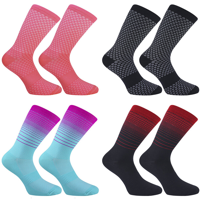 Мужские и женские велосипедные носки из высококачественной ткани для максимальной езды, подходят для 37-45 различных цветов