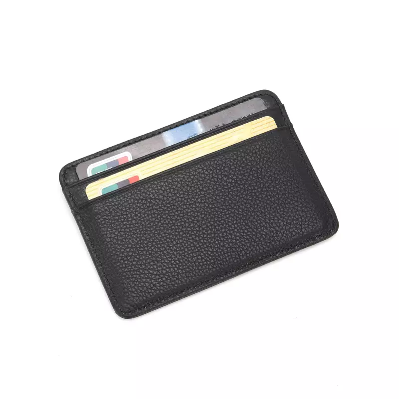 Nuova custodia di credito in vera pelle di pecora 100% Mini porta carte d'identità piccola borsa per porta carte di credito da uomo Slim
