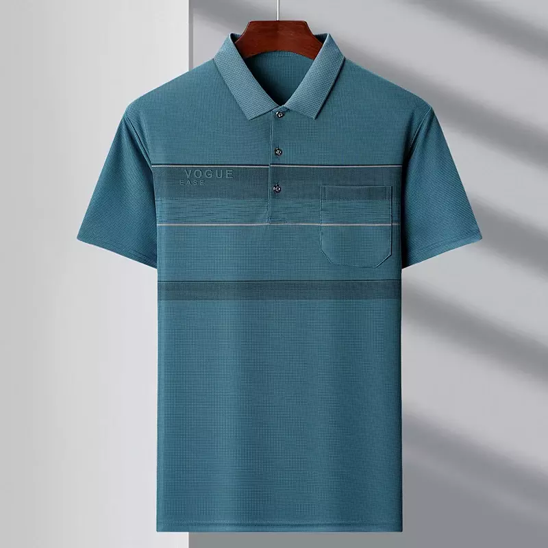 Camiseta de manga corta para hombre, Polo holgado y cómodo, informal, de negocios, a la moda, novedad de verano