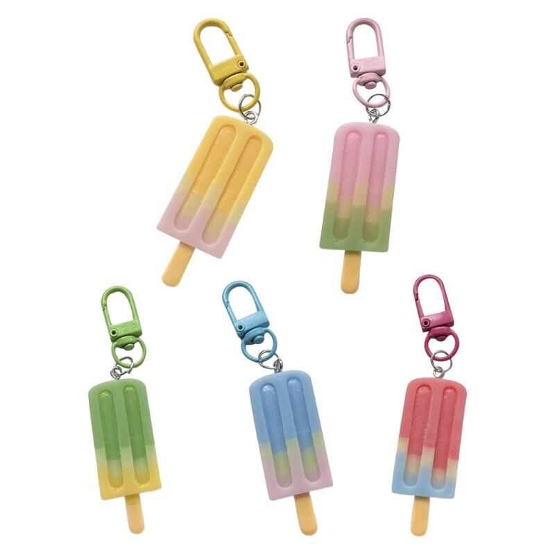 Ice lolly chaveiro pingente gradiente picolés chaveiro ornamento para bolsa feminina
