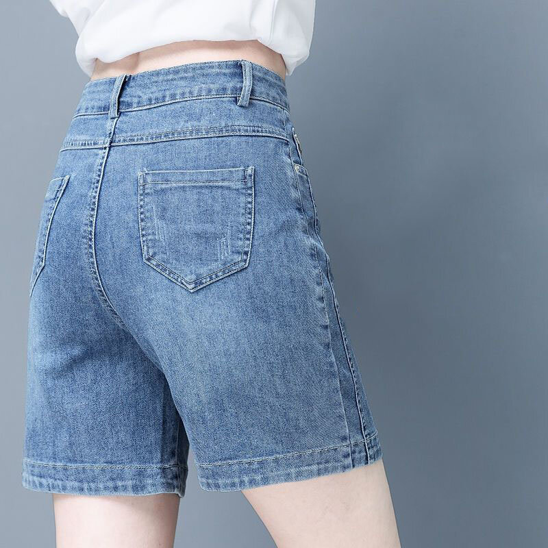Jeans estivi da donna a vita alta pantaloni larghi e snellenti a gamba dritta grandi e versatili