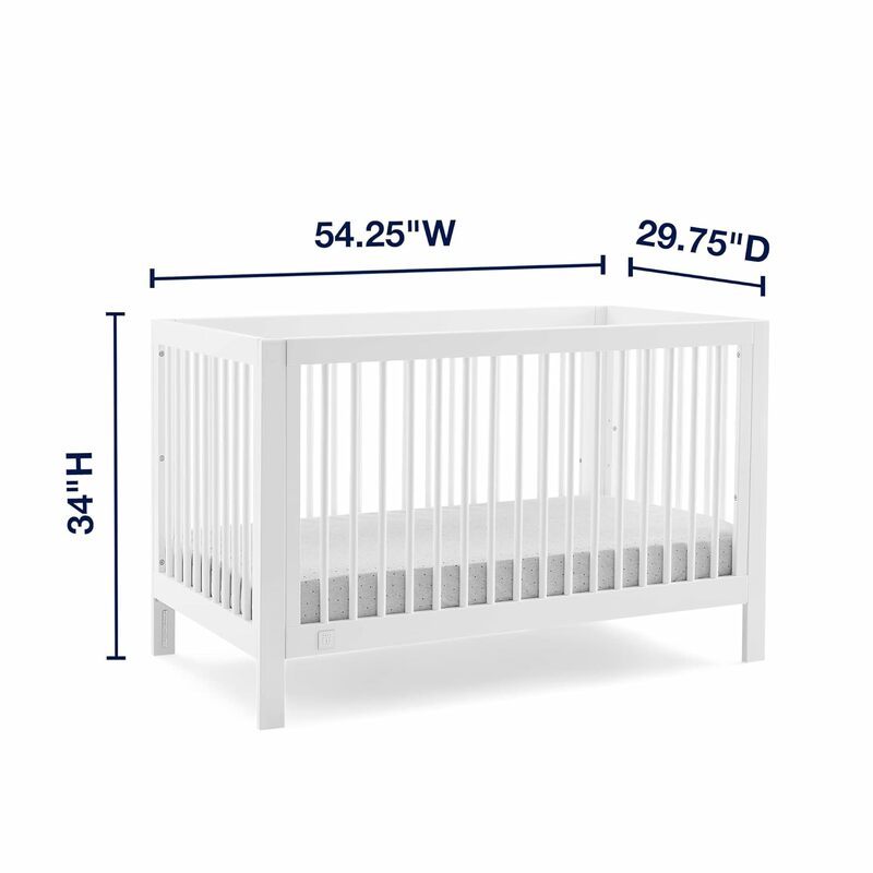 Charlie 6-in-1 Convertible Crib - Greenguard Gold Certified, Bianca White