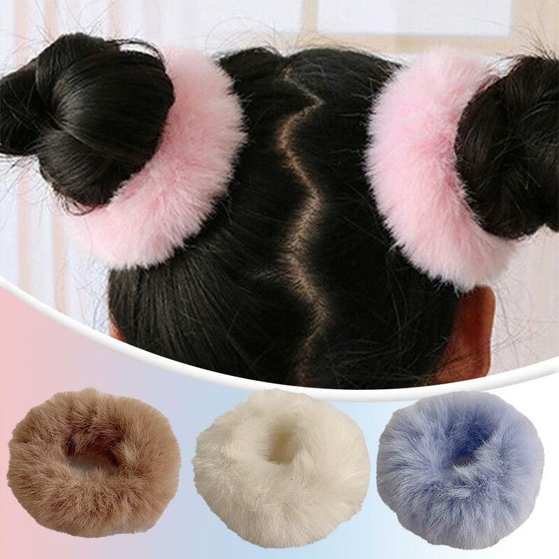 Candy Color Elastic Hair Band Scrunchie para meninas, Soft Plush Versátil Rubber Hairband, acessórios, S3z9