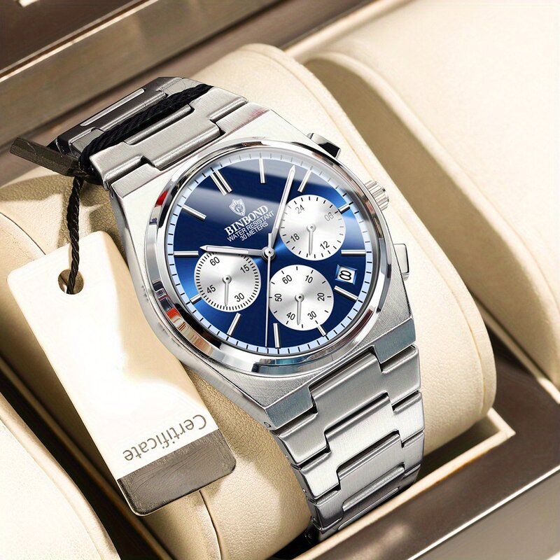 Relógio de quartzo impermeável multifuncional masculino, relógio esportivo, relógio de negócios e lazer, nova marca, relógio