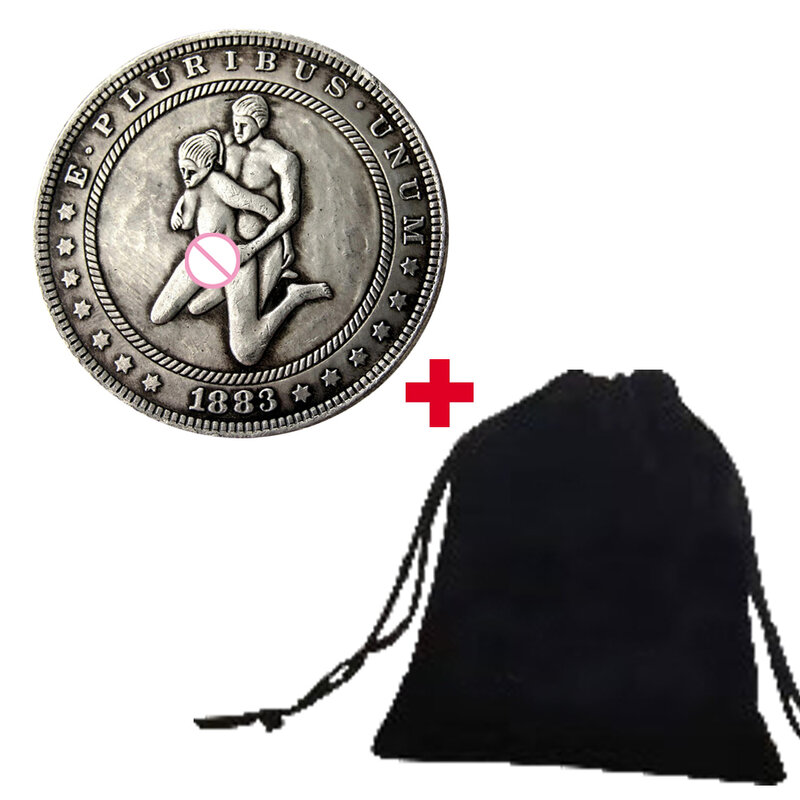 Romantic Sexy Angel Posture Love Coin One-Dollar Art Couple Coins Pocket Decision Coin Commemorative Good Luck Coin+Gift Bag