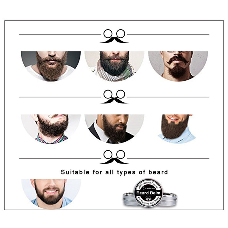 Lanthome-Beard Bálsamo Óleo Condicionador para Homens Crescimento Do Cabelo, Cuidados De Higiene, Tratamento Orgânico Do Bigode, Cera De Bigode, Original