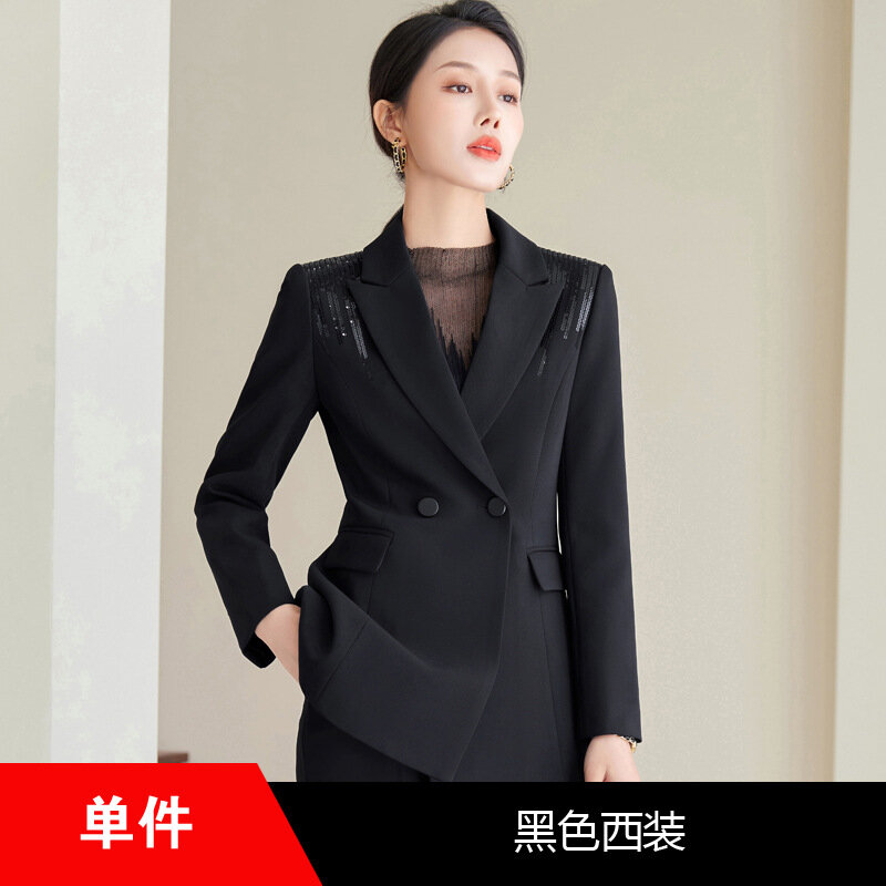 High-End Yellow Suit Women's 2023 New Temperament Goddess Style Suit Jacket Small Work Clothes Spring and Autumn
