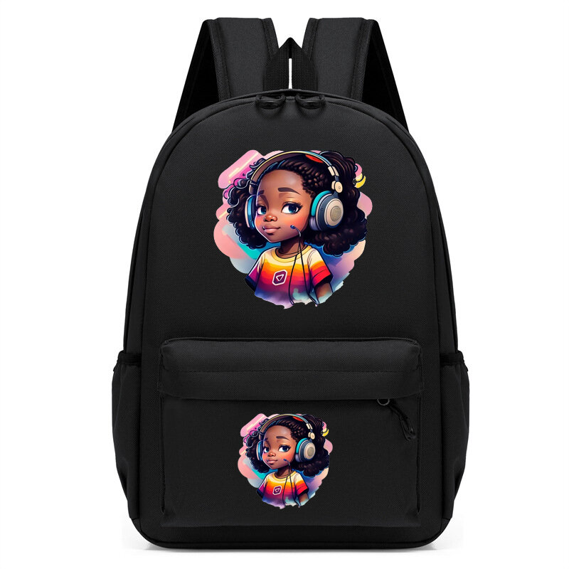 Children Bagpack Pretty Afrika Girl Girl Backpack Kindergarten Schoolbag Kids Cartoon Girl Bookbag Travel Students School Bags