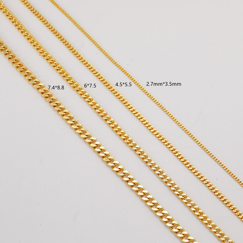 WT-BC202-Cadena de eslabones sueltos hecha a mano, collar elíptico con diseño de nudo, 18K, novedad