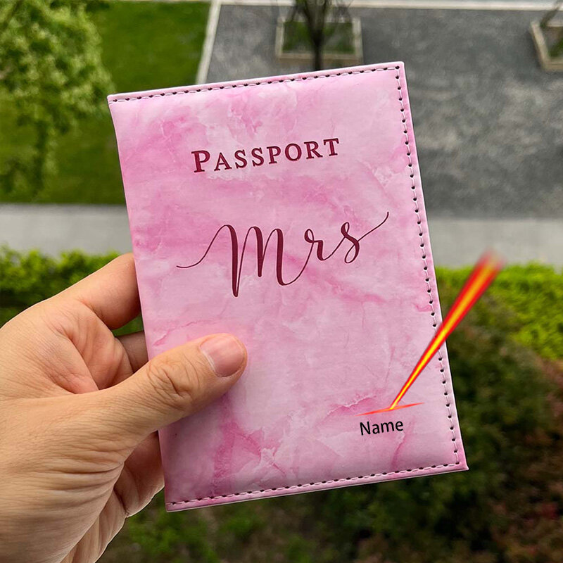 Индивидуальные обложки для паспорта Mr и Mrs с именем под заказ, Обложка для паспорта под заказ для пар