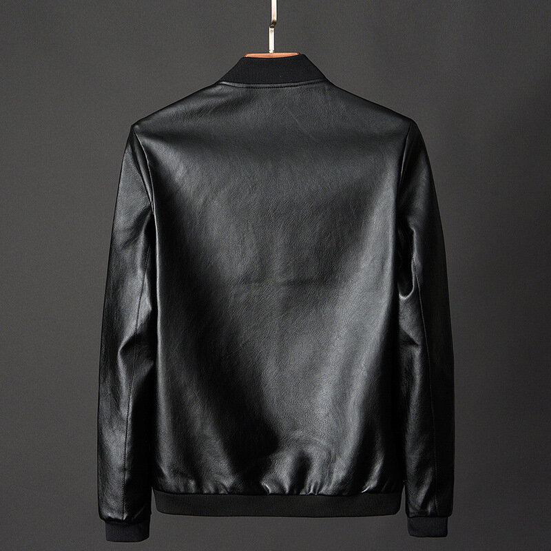 メンズ合成皮革バイカージャケット,韓国のファッションコート,カジュアルで快適な野球服,8xl,秋,2023