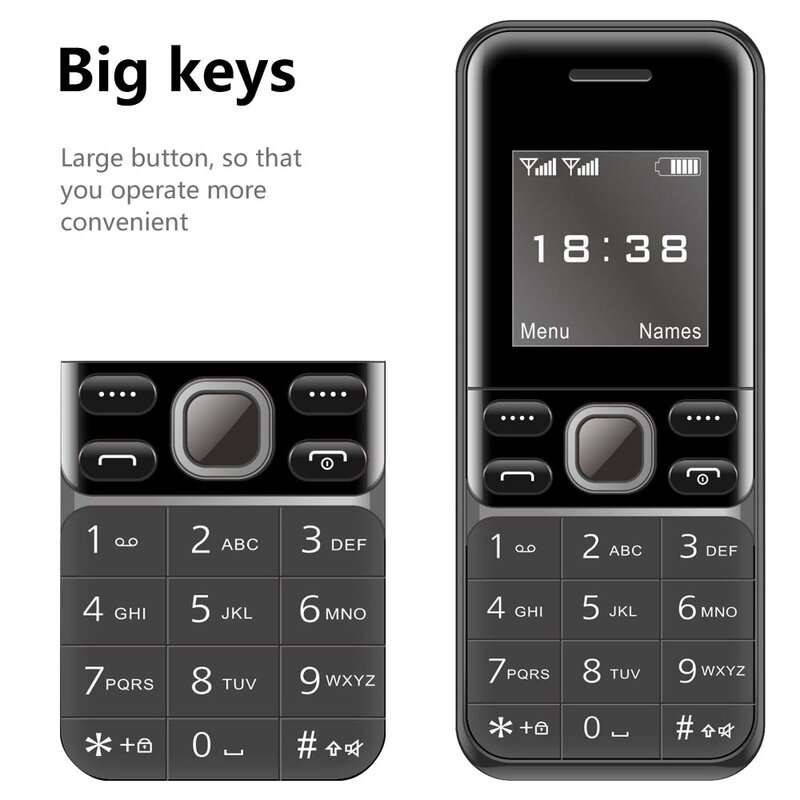 SERVO BM333 Mini Teléfono de respaldo, 2G, GSM, 1,54 pulgadas, marcador inalámbrico, reproductor de música, Radio FM, baja radiación, Dial Bluetooth, teléfonos móviles