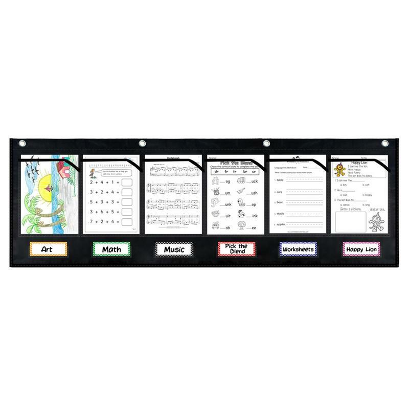 Cartella tascabile per aula cartelle per File da appendere a parete 6 tasche per l'organizzazione e l'archiviazione dell'aula da appendere per la scuola dell'home Office a
