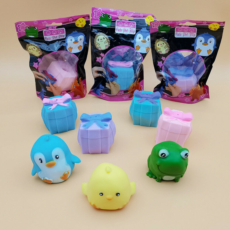 Mini caja ciega de plástico rodante para mascotas, juguete de goma suave TPR, alivio del estrés, apretar huevos de dinosaurio, regalos, 1 unidad