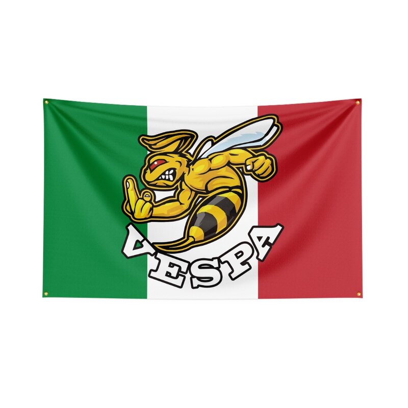 Bandera de Scooter Vespa de Italia, impresión Digital de poliéster, Bandera de Moto