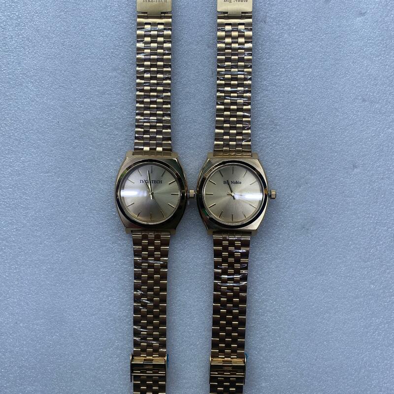 Reloj de pulsera de cuarzo para hombre y mujer, cronógrafo de oro, con logotipo personalizado, foto de marca, movimiento japonés, nuevo