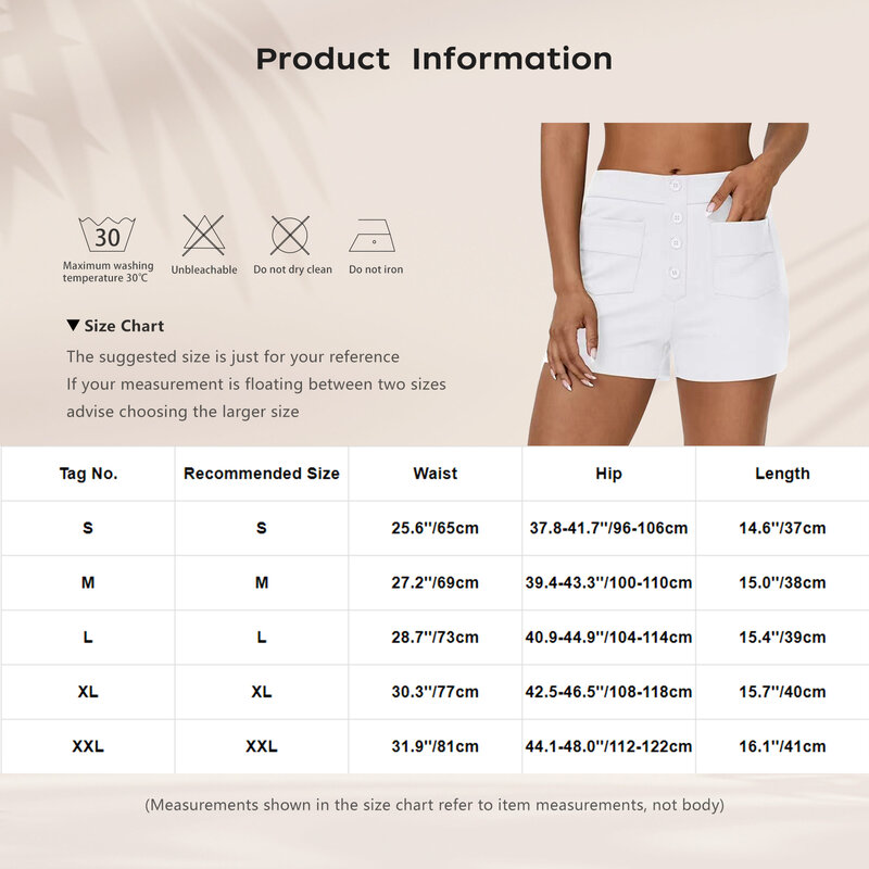 Summer Womens Fashion Buttons Shorts Casual Clothes Ladies Solid Color Hot Pants With Pockets for Travel Vacation Party Club