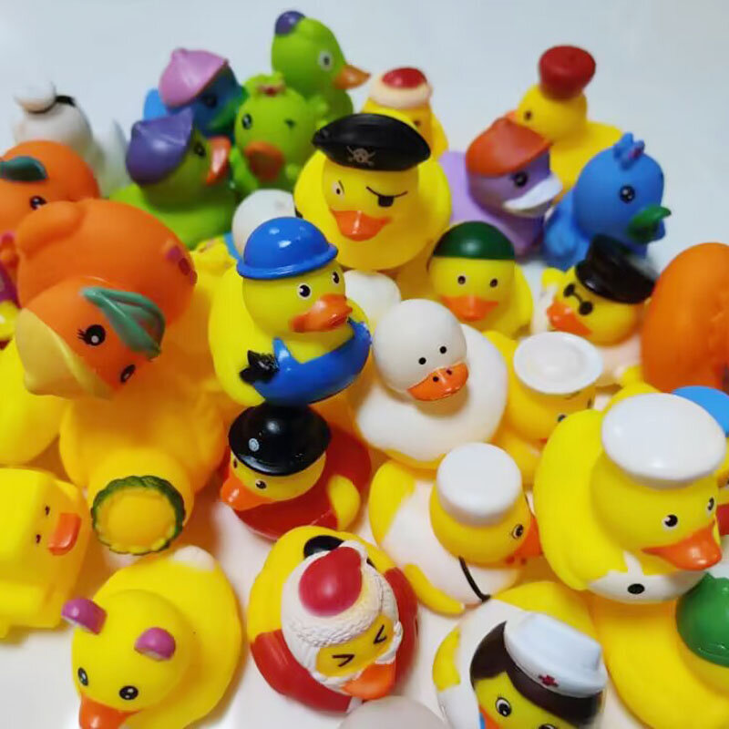1-35 PCS Bonito Pato De Borracha Assorted Duck Bath Brinquedos Crianças Chuveiro Banho Brinquedo Presente Baby Birthday Party Presentes Quarto Carro Decorações