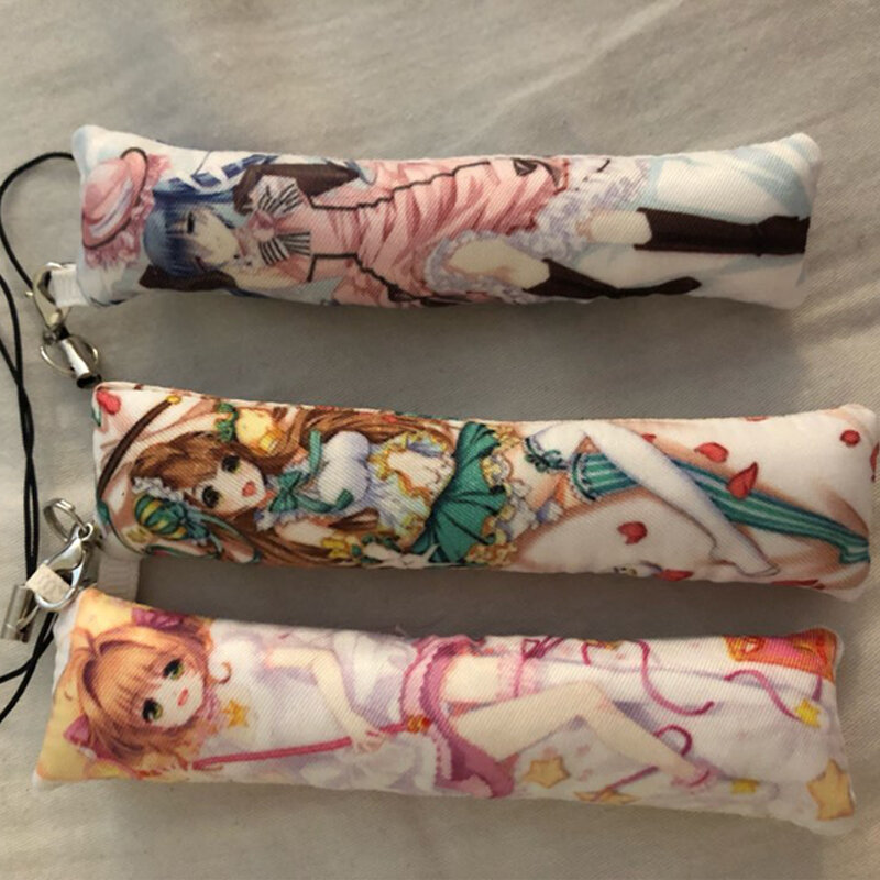 Japan Anime My Hero Academia Anime Girl Mini Dakimakura Pillow Keychain Hanging Male/Female Phone Strap Pendant Charm Otaku Gift