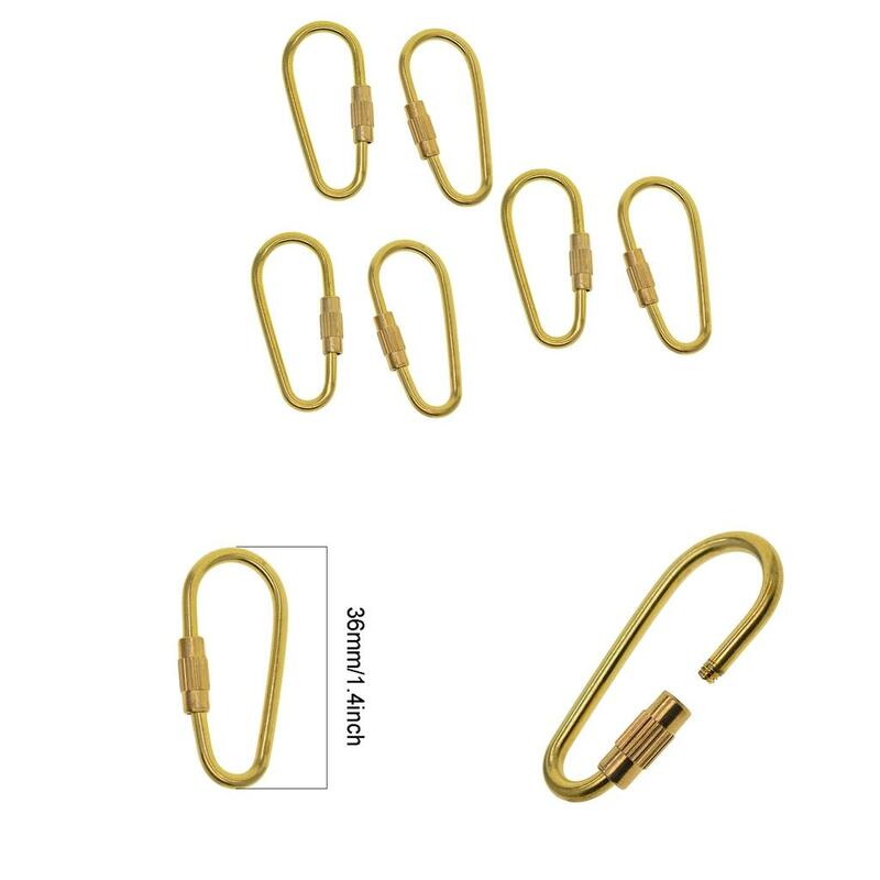 2 / 6 Pieces 3mm Durable Brass Screw s Key Chain for Camp and Keychains DIY Making Home Supplies - Drop Shapes