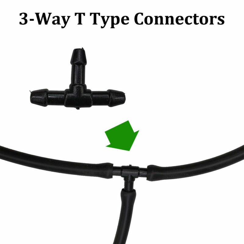 Splitter Connector Hose T/Y/I Type Universal Washer Water Black Fittings Pipe Pump Windscreen Windshield 60pcs