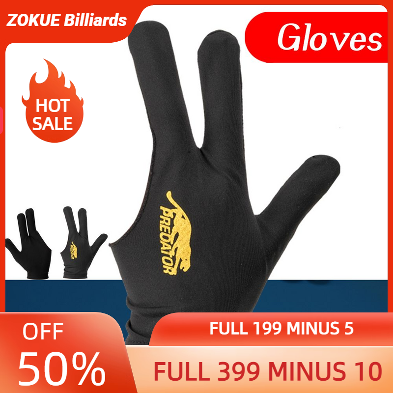 Guantes de billar con tela de Lycra para la mano izquierda, guantes de taco de billar con tres dedos abiertos, accesorios de Fitness para billar