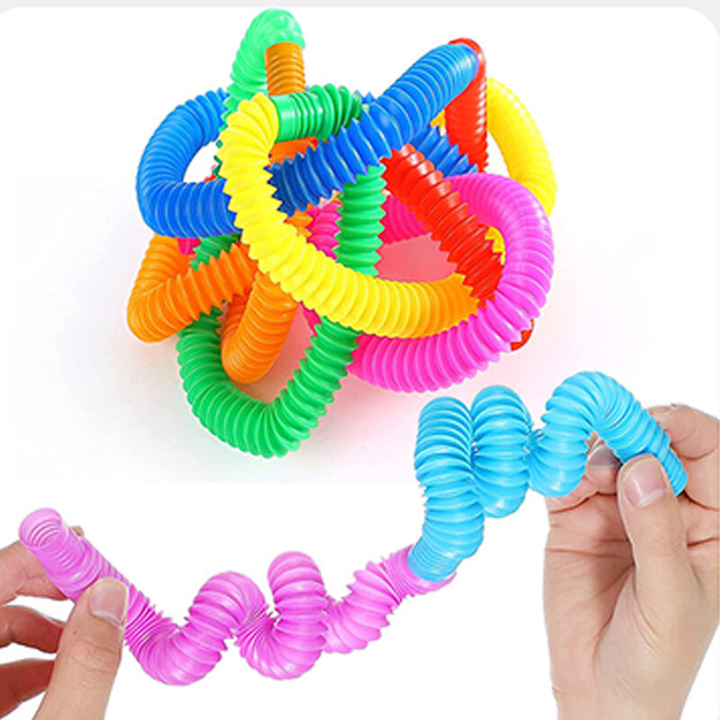 Juguetes sensoriales de tubo telescópico para niños, juguete educativo para aliviar el estrés, juguetes para apretar, regalos