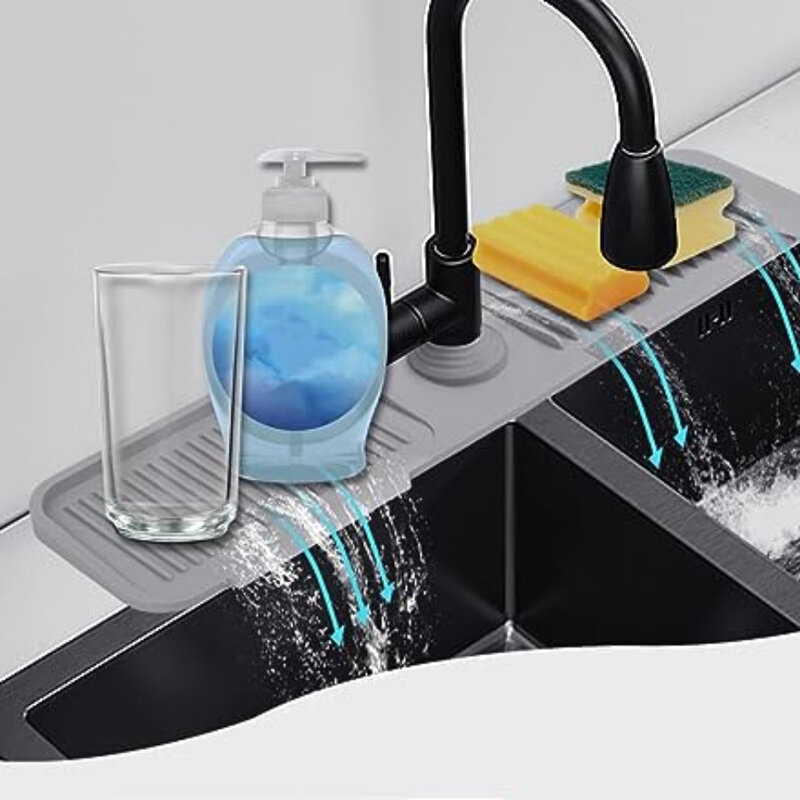 Küche Silikon Wasserhahn Matte Wasser Wellen Wasserhahn Wasser fänger Matte große Spüle Splash Pad Arbeits platte Schutz Bad