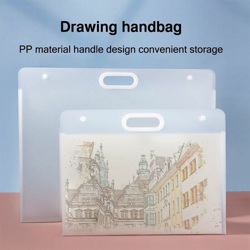 Portable File Folder Waterproof 4K/8K/16K Painting Paper Storage Bag A2/A3/A4 4K/8K/16K Paper Organizer Student Gift